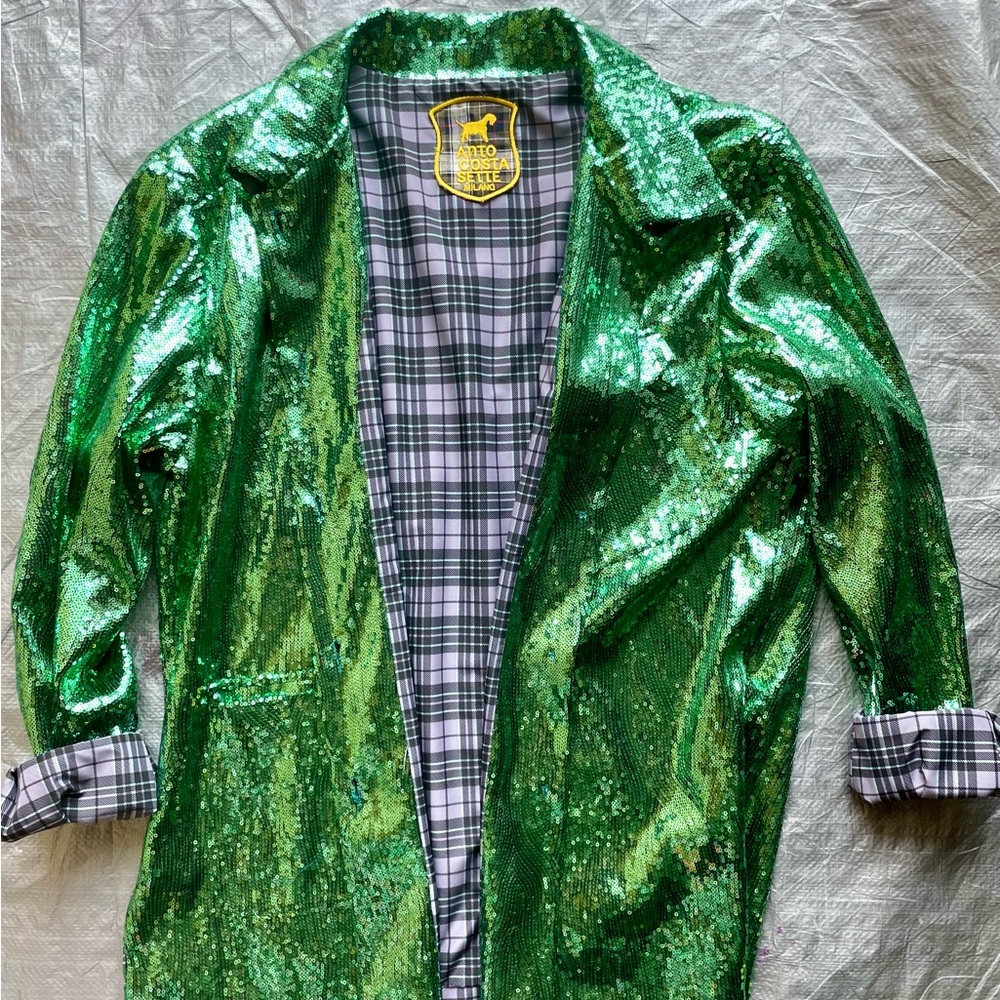 Green Sequin Shacket, Italian Designer